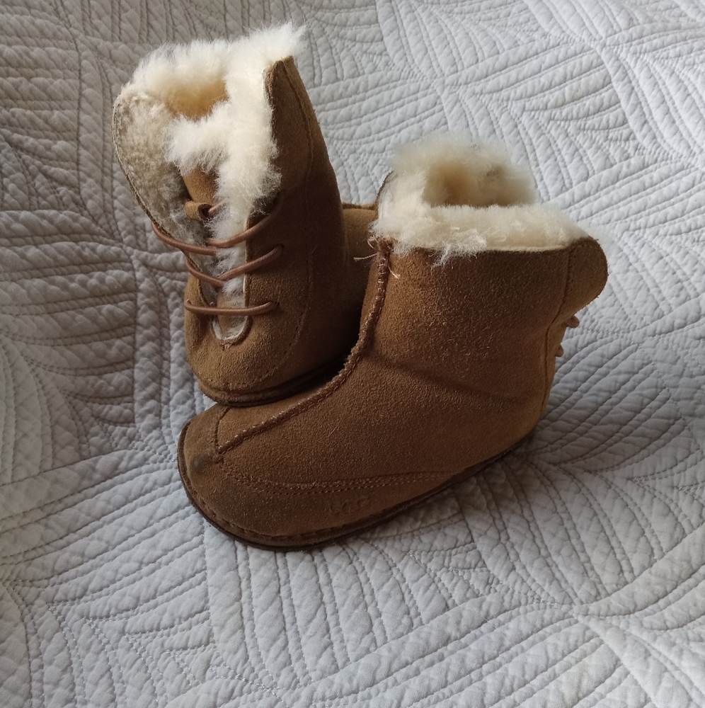Warm and fuzzy little people Ugg moccasin boots
